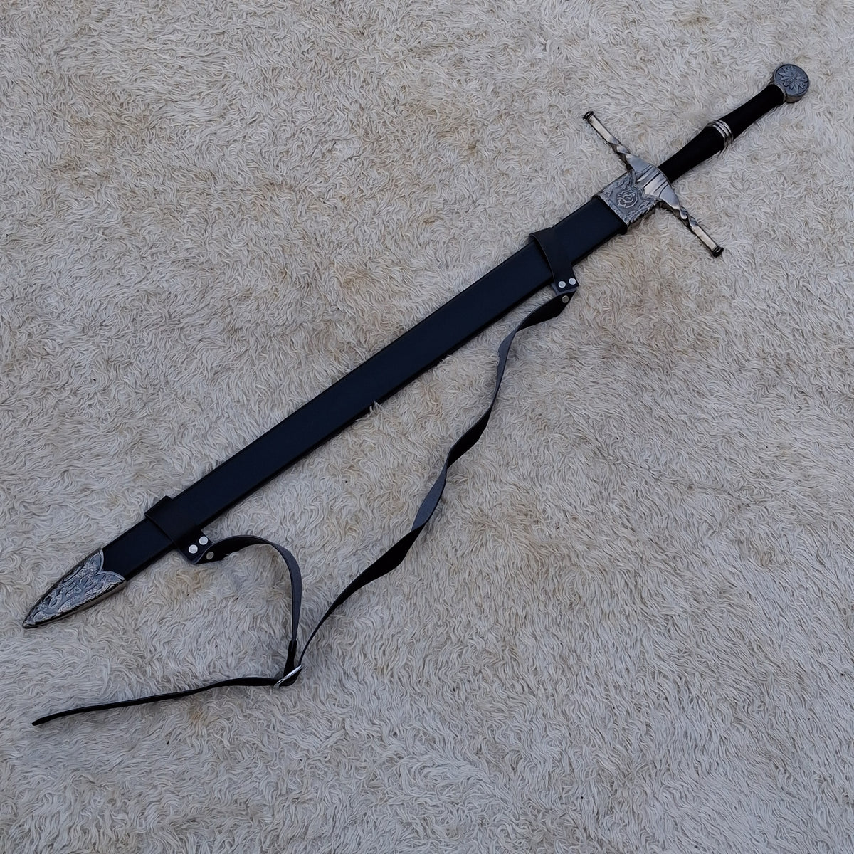 The Witcher 3 Wolf Sword Replica – Handmade Steel Fantasy Collectible Display Sword