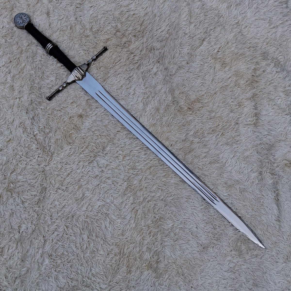 The Witcher 3 Wolf Sword Replica – Handmade Steel Fantasy Collectible Display Sword