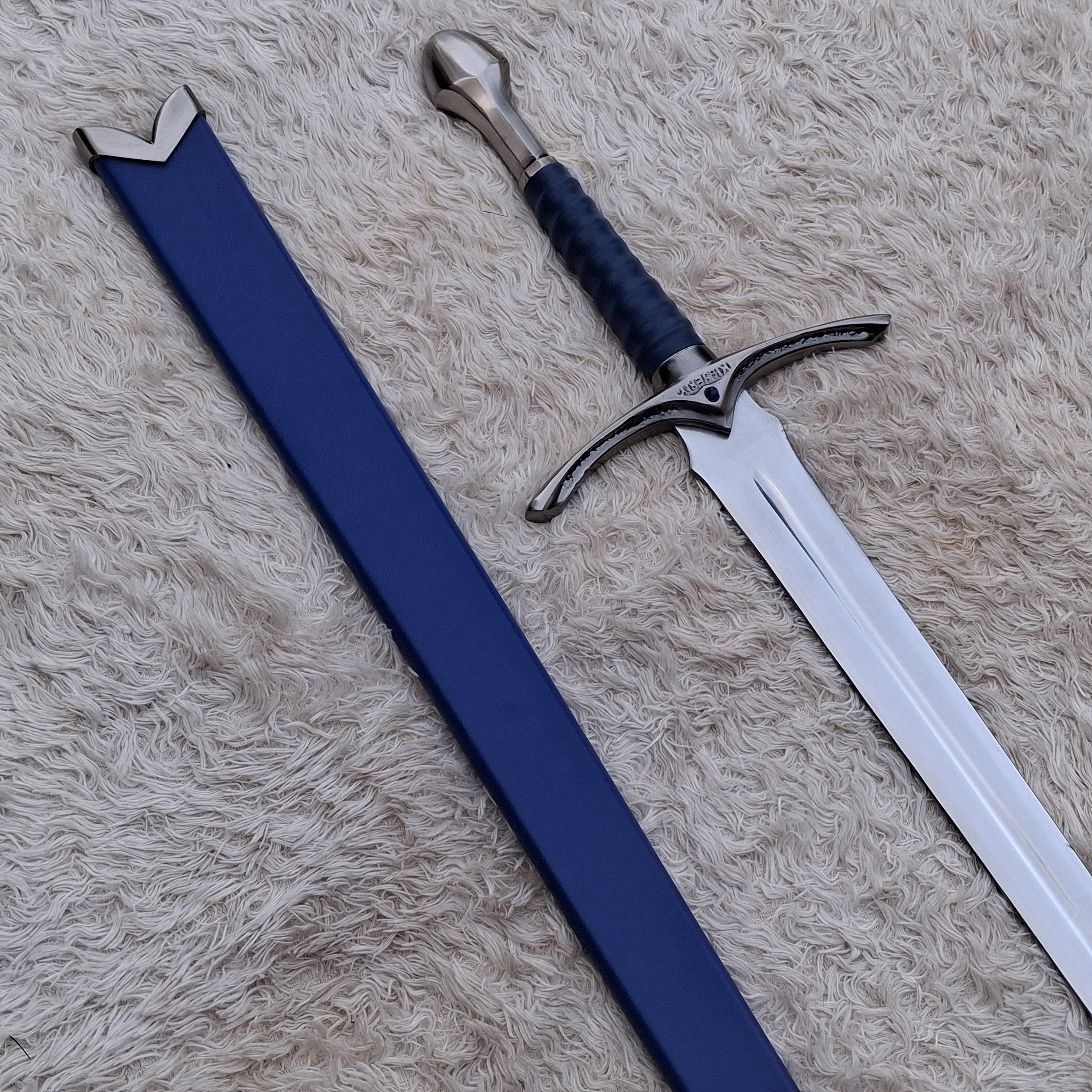 Glamdring Sword Replica – Handmade Fantasy Wizard Sword with Display Plaque