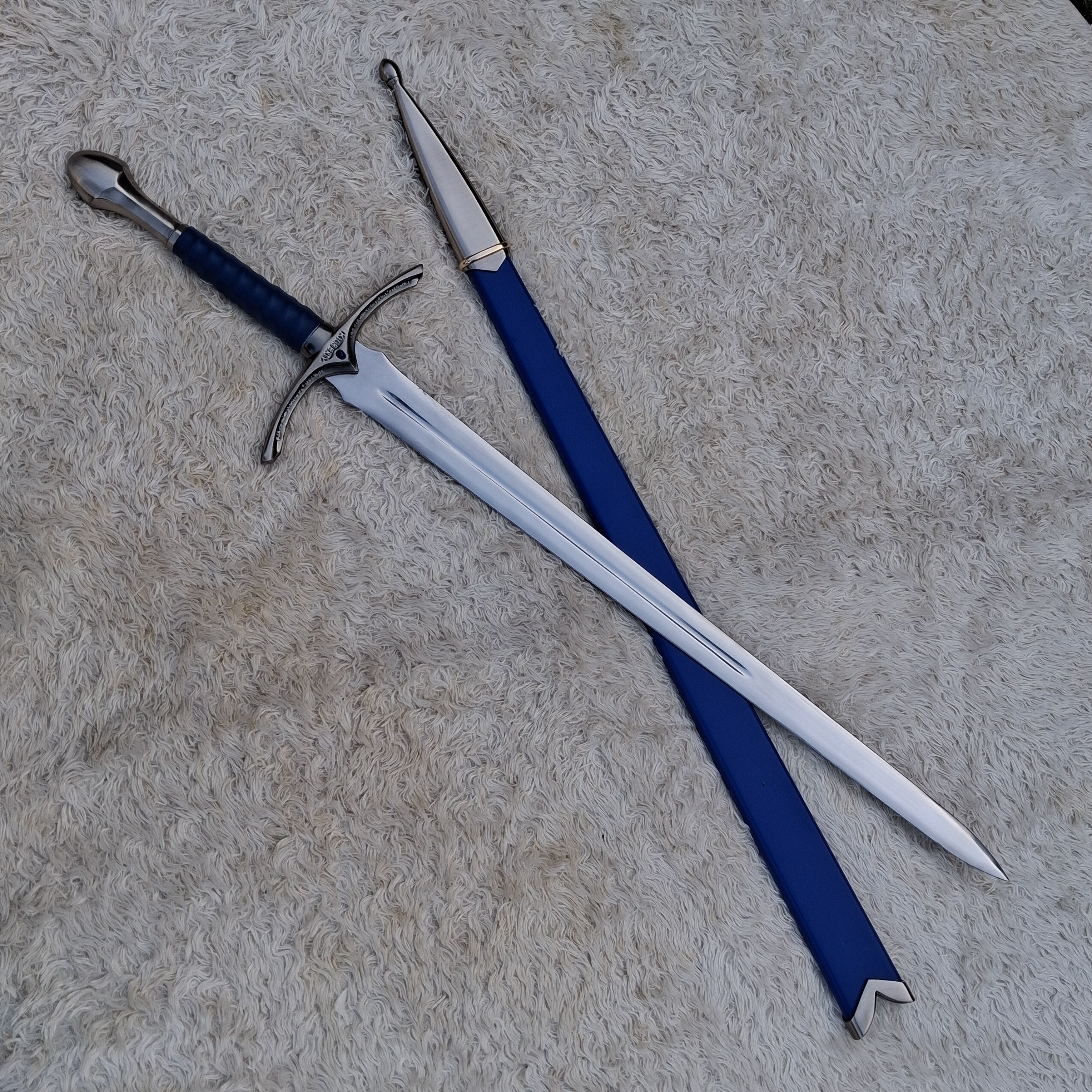 Glamdring Sword Replica – Handmade Fantasy Wizard Sword with Display Plaque