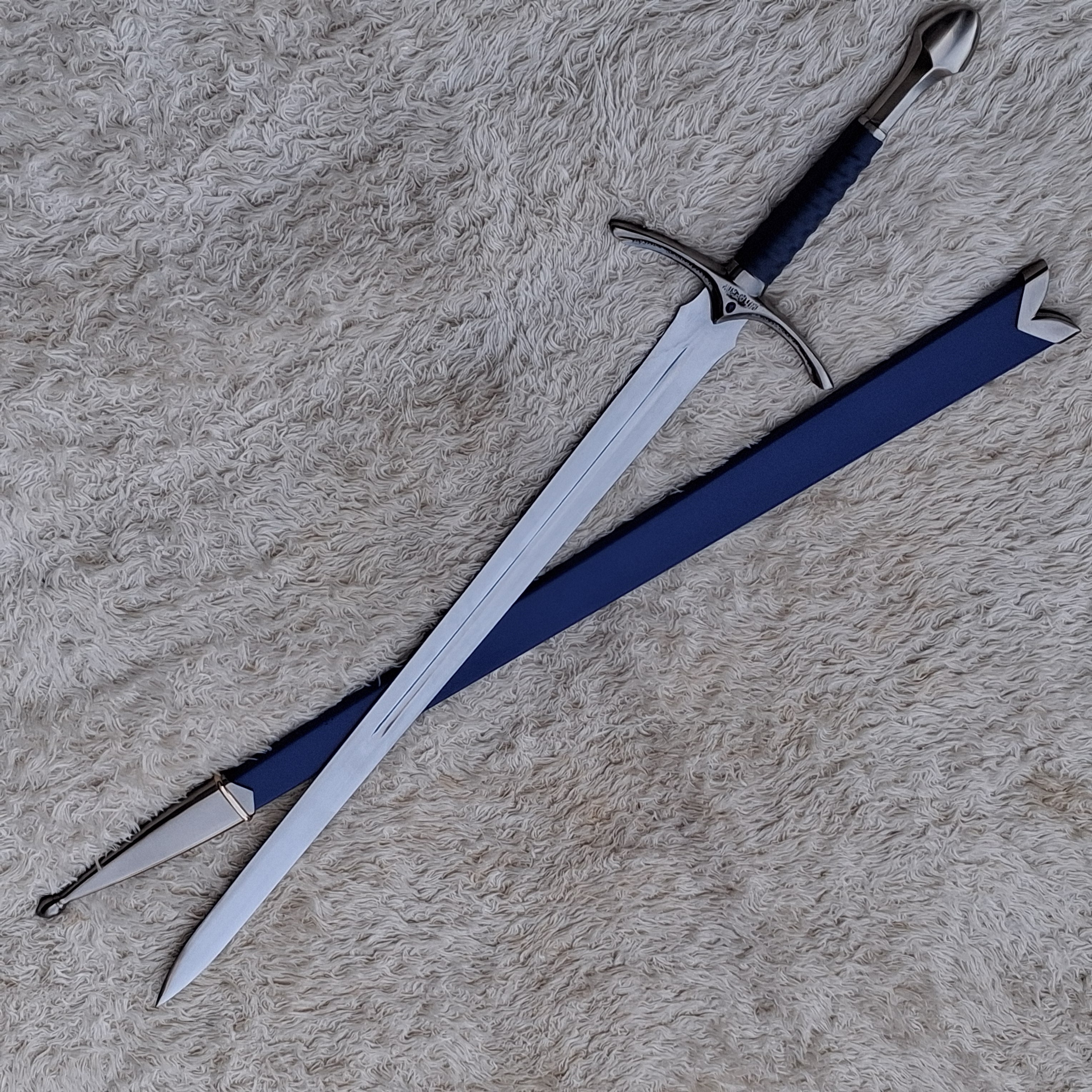 Glamdring Sword Replica – Handmade Fantasy Wizard Sword with Display Plaque