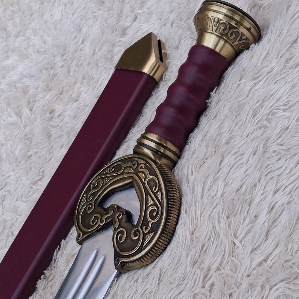Herugrim Sword Replica – High Carbon Steel Fantasy Collectible with Display Plaque