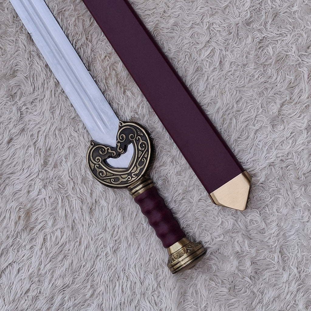 Herugrim Sword Replica – High Carbon Steel Fantasy Collectible with Display Plaque
