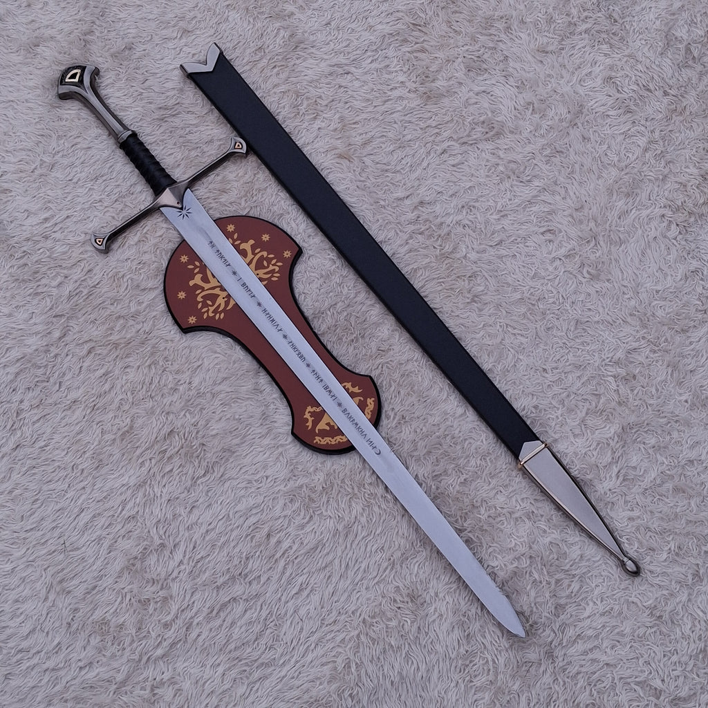 Anduril Sword Replica – Handmade Fantasy King Sword with Display Plaque | Full Size Collectible